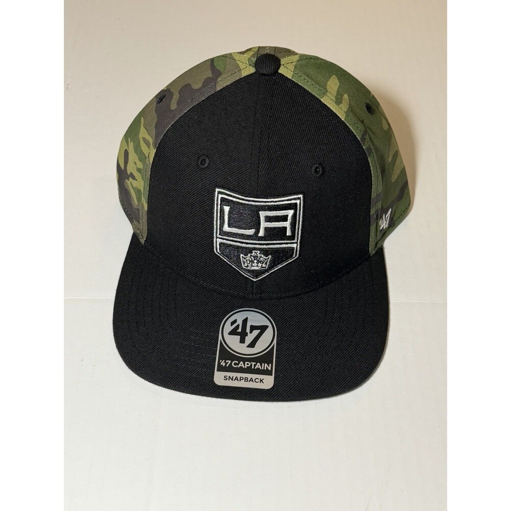 New LA Kings 47 Brand Captain Snapback Hat Black Camo NHL OSFA NWT